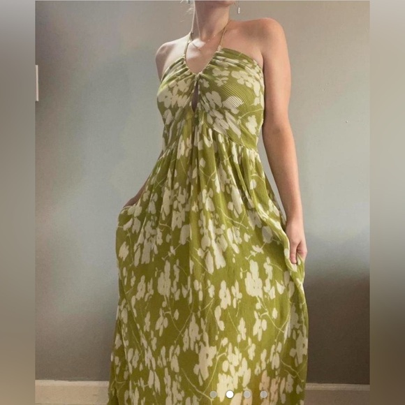 Sincerly Jules | Dresses | Sincerely Jules Green Floral Sundress Pleated  Smocked Tied Bodice Maxi Size L | Poshmark